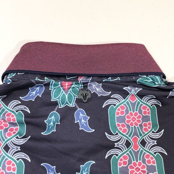 NWT Greyson Golf Shirt Polo Mountain Laurel Print Men's Small Raven - Picture 8 of 8